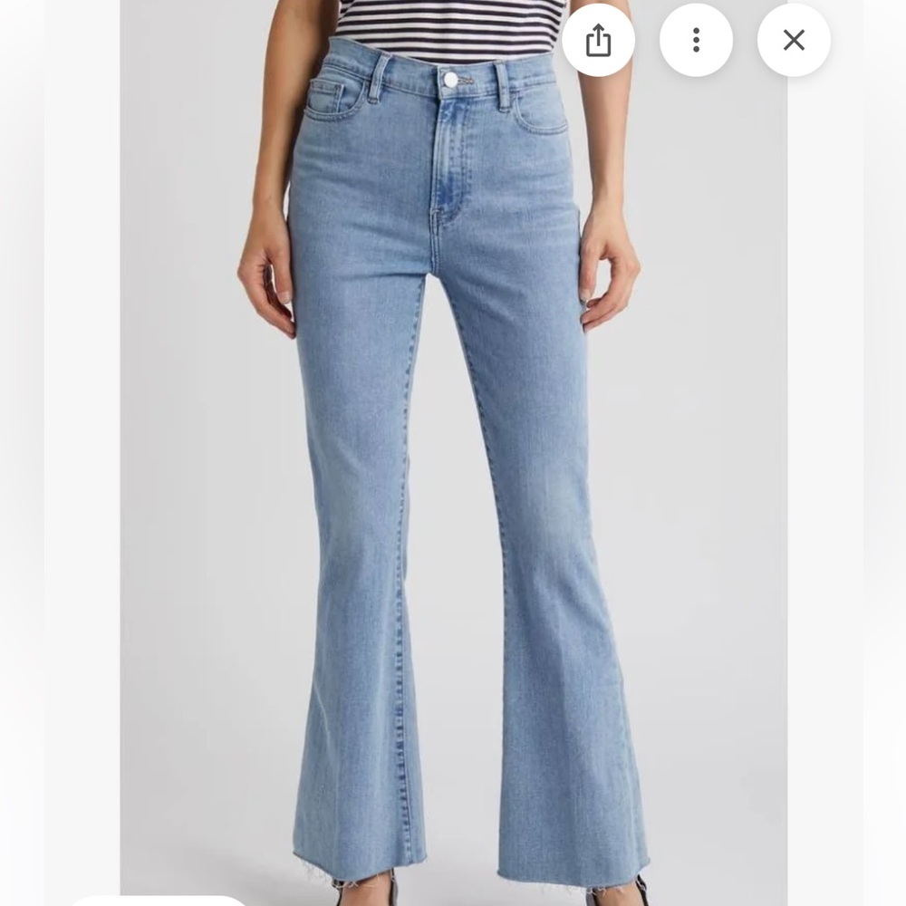 Frame Denim Light Blue High-Rise Flare Jeans